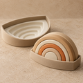 Sand Arc Nested Arch Puzzle in Cream and Muted Orange