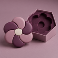 Plum Petal Layered Flower Dial with Cream Center