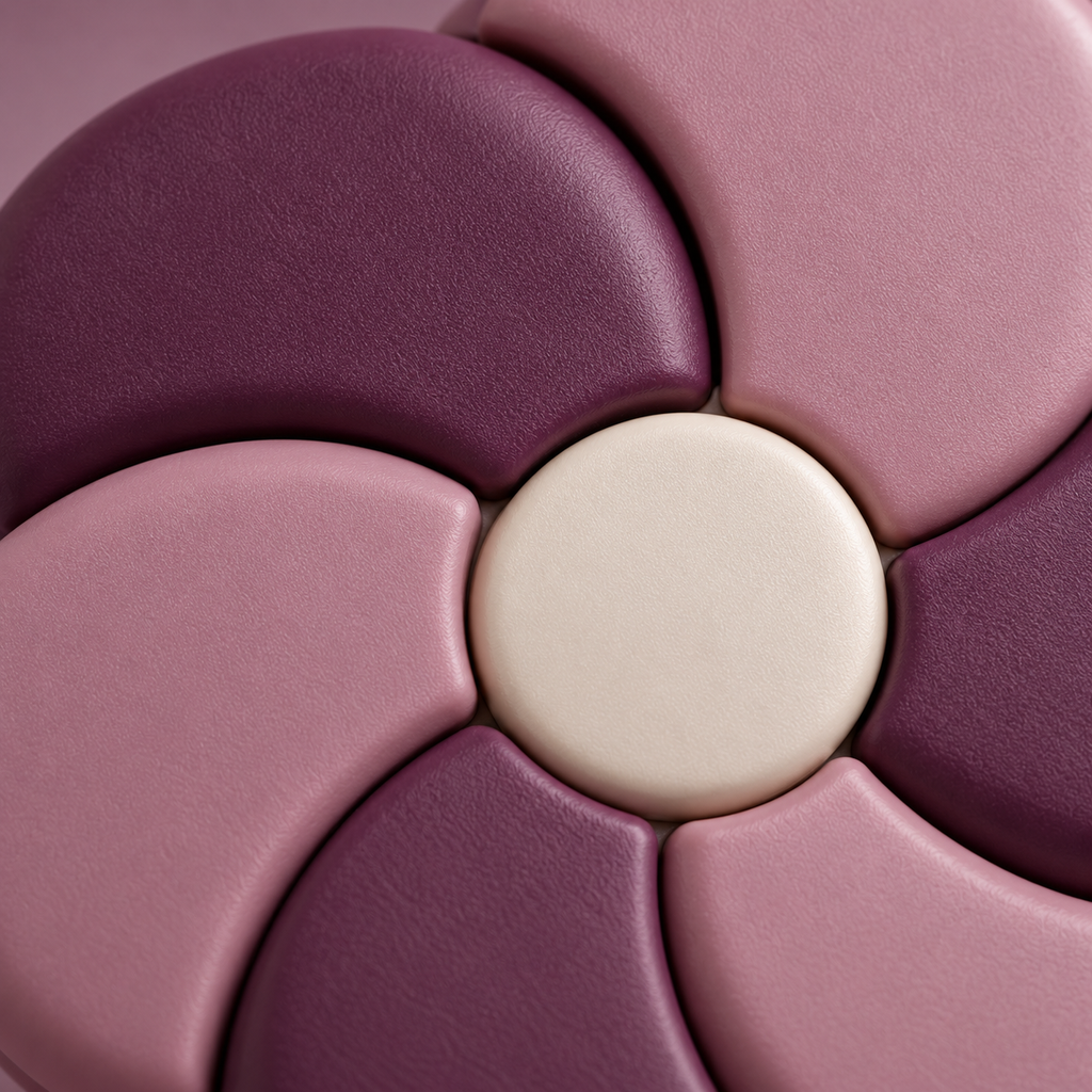 Plum Petal Layered Flower Dial with Cream Center