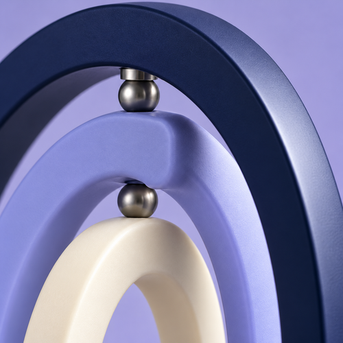 Indigo Oval Ring Frame with Lavender and Cream Center